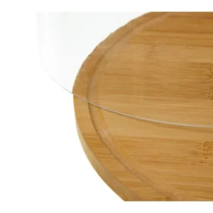 Wadiga Plateau Fromage Bambou Rond Et Cloche Acrylique 10