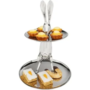 Kare Design Présentoir à Gâteaux 2 Niveaux Lapin En Alu 11