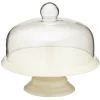 KitchenCraft Présentoire à Gateau En Céramique Avec Dome En Verre Blanc 8