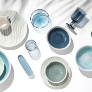 Maisons Du Monde Saladier En Faïence Blanche Et Bleue Imprimé Poissons 7