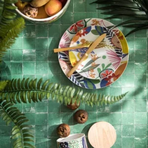 Maisons Du Monde Saladier En Porcelaine Blanche Imprimé Fruits Multicolores 6
