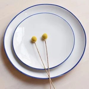 Maison Tilleul Service Assiettes En Céramique Blanc 9