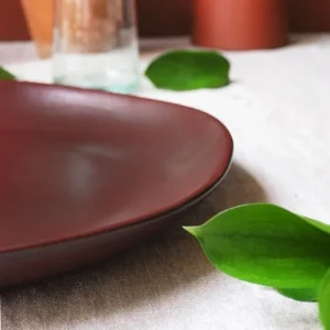 Maison Tilleul Service Assiettes En Céramique Rouge 11