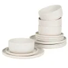 Maisons Du Monde Service De Table 12 Pièces En Grès Blanc 19