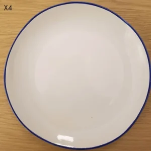 Maison Tilleul Set De 4 Assiettes Plates Céramique Blanc 9