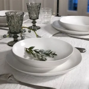 Maison Tilleul Set De 4 Assiettes Plates Céramique Blanc 11