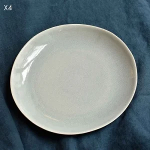 Maison Tilleul Set De 4 Assiettes Plates Céramique Vert 9