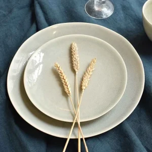 Maison Tilleul Set De 4 Assiettes Plates Céramique Vert 11