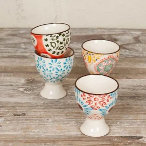 Chehoma Set De 4 Coquetiers En Céramique Multicolore 6