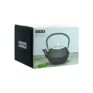 OGO Living Théière Avec Couvercle En Fonte Et Céramique 1,2L 16