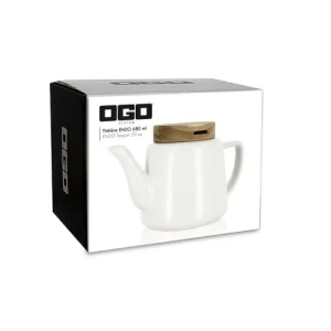 OGO Living Théière Avec Couvercle En Porcelaine Et Bois 680 Ml 10