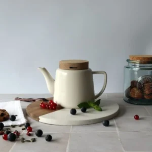 OGO Living Théière Avec Couvercle En Porcelaine Et Bois 680 Ml 12