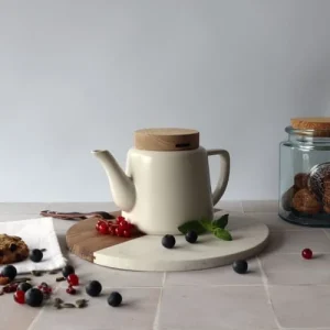 OGO Living Théière Avec Couvercle En Porcelaine Et Bois 680 Ml 14