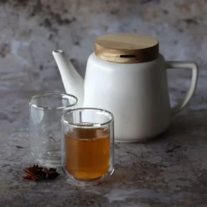 OGO Living Théière Avec Couvercle En Porcelaine Et Bois 680 Ml 16