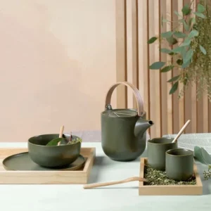 ASA SELECTION Théière Coppa Nori En Poreclaine Et Bois 0,6L 9