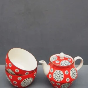 Chehoma Théière En Céramique Rouge 9