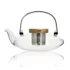 OGO Living Théière En Verre Borosilicate Avec Couvercle En Acacia 500 Ml 14
