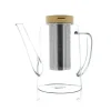 OGO Living Théière En Verre Borosilicate Et Couvercle En Bois 1,2L 5
